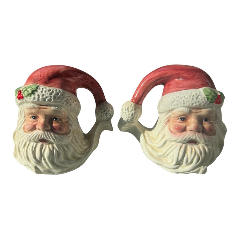 Vintage 1997 House of‎ Lloyd Santa Salt & Pepper Shakers Christmas Ceramic Set